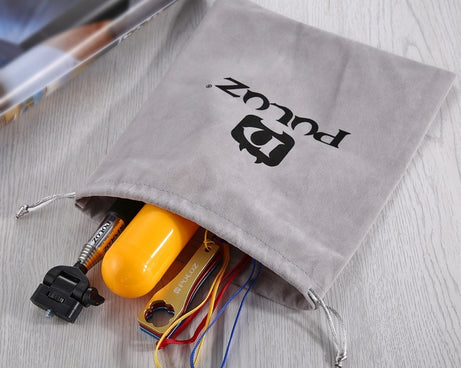 PULUZ Storage Bag with Stay Cord for GoPro, Insta360, DJI and Other Action Cameras Accessories, Flannel Bag, Size: 24.5cm x 20.5cm, Nylon Mesh Bag, Size: 21.5cm x 15.5cm