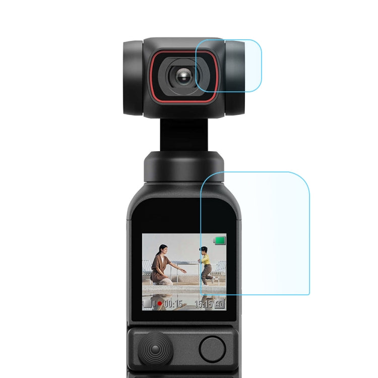PULUZ 9H 2.5D HD Tempered Glass Lens Protector + Screen Film for DJI OSMO Pocket 2