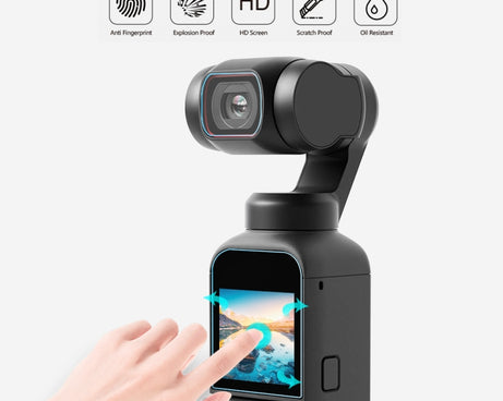 PULUZ 9H 2.5D HD Tempered Glass Lens Protector + Screen Film for DJI OSMO Pocket 2