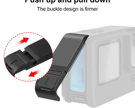 PULUZ for GoPro HERO12 Black /11 Black /10 Black /9 Black Silicone Protective Case + POM Side Interface Cover with Wrist Strap & Lens Cover, For GoPro HERO12 Black Silicone Case + Side Cover