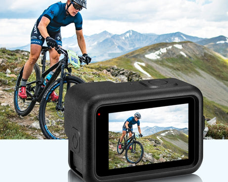PULUZ for GoPro HERO12 Black /11 Black /10 Black /9 Black Silicone Protective Case + POM Side Interface Cover with Wrist Strap & Lens Cover, For GoPro HERO12 Black Silicone Case + Side Cover