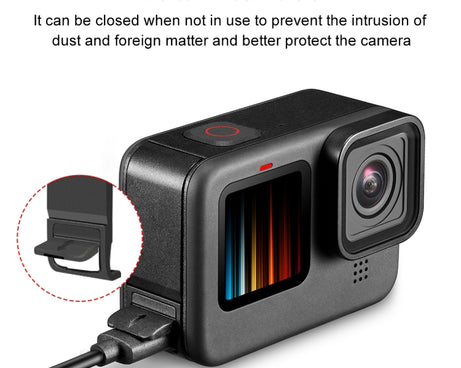 PULUZ POM Plastic Battery Side Interface Cover for GoPro HERO13 Black /12 Black /11 Black /10 Black /9 Black, POM Plastic Side Cover