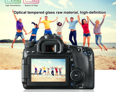 PULUZ 2.5D 9H Tempered Glass Film for Canon 650D, Compatible with 90D / 80D / 70D / 77D(9000D) / 800D(X9I) / 700D(X7I) / 750D(X8I) / 760D(8000D) / XC10 / XC15 / 7D2, Pentax Q1 / K-S1 /Q10 / Q7, Panasonic ZS35, Nikon V1, For Canon 650D