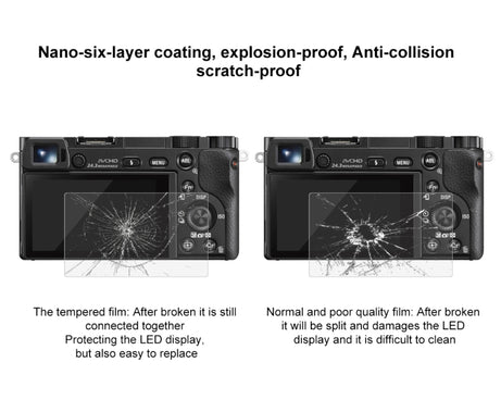 PULUZ 2.5D 9H Tempered Glass Film for Sony A6000, Compatible with Sony A6500 / A5100 / 6100 / A6600 / A5000 / A6400 / A6300 / A3000 / NEX-7/ NEX-6 / NEX-5N / NEX-3N / NEX5C / NEX-C3 / NEX-5T / H400, Panasonic W850K, Olympus TG850 / TG860 / TG870 PM2 / ...