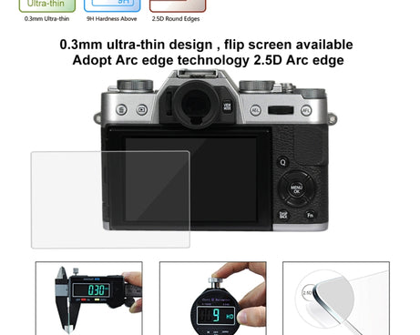 PULUZ 2.5D 9H Tempered Glass Film for Fujifilm X-T10, Compatible with Fujifilm X-A1 / X-A2 / X-M1 / X30 / X-T20 / X-T30 / X-T100 / X-E3, Panasonic GF8, Nikon S2, Casio ZS240 / ZS210 / ZS190 / EX-FR200 / EX-FR110H / EX-FR100L / EX-FRX10                 ...