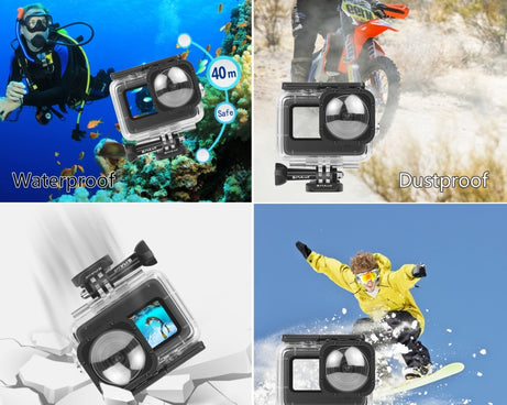 PULUZ 40m Waterproof Housing Protective Case with Buckle Basic Mount & Screw for GoPro HERO12 Black /11 Black /11 Black Mini /10 Black /9 Black Max Lens Mod, For GoPro Hero11 Black / HERO10 Black