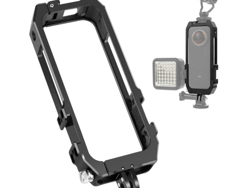 PULUZ Protective Cage Rig Housing Frame with Cold Shoe Mounts & Magnetic Folding Tripod Adapter for Insta360 ONE X2