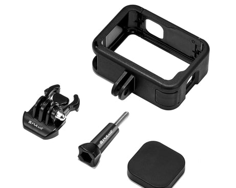 PULUZ Chargeable PA Frame Mount Cage with Cold Shoe Base Slot for GoPro HERO13 Black /12 Black /11 Black /11 Black Mini /10 Black /9 Black, Chargeable PA Frame Mount