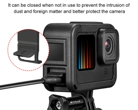 PULUZ Frame Expansion PA Cage with Side Interface Cover for GoPro HERO12 Black /11 Black /10 Black /9 Black, PA Cage with Side Cover
