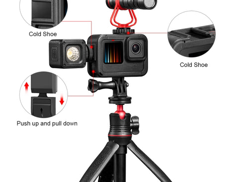 PULUZ Frame Expansion PA Cage with Side Interface Cover for GoPro HERO12 Black /11 Black /10 Black /9 Black, PA Cage with Side Cover
