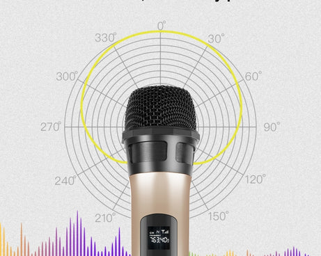 PULUZ UHF Wireless Dynamic Microphone with LED Display, UHF