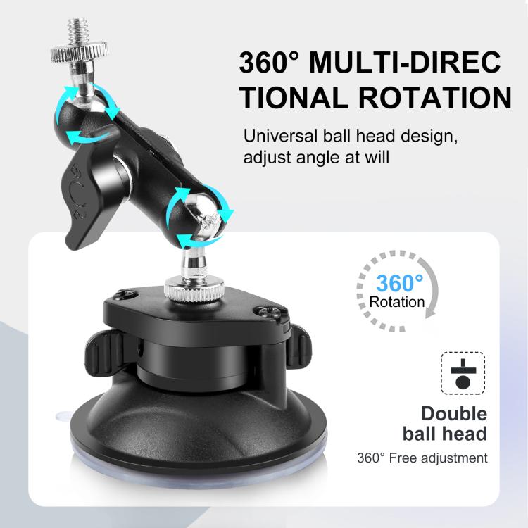 PULUZ Upgraded 1/4 inch Magic Arm Suction Cup Mount