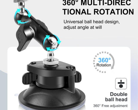 PULUZ Upgraded 1/4 inch Magic Arm Suction Cup Mount, Upgraded 1/4 inch Suction Cup Mount