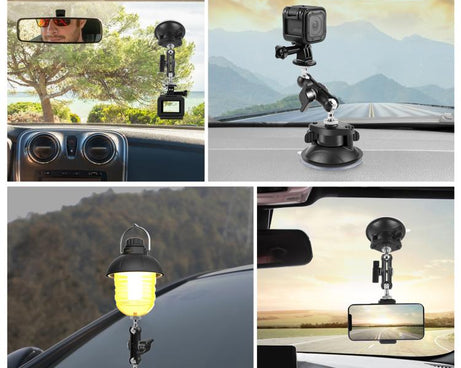 PULUZ Upgraded 1/4 inch Magic Arm Suction Cup Mount