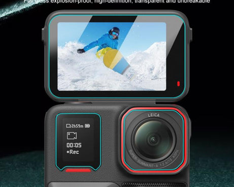 For Insta360 Ace Pro 2 PULUZ 3 in 1 Rear & Front  Screen and Lens Tempered Glass Film, For Insta360 Ace Pro 2