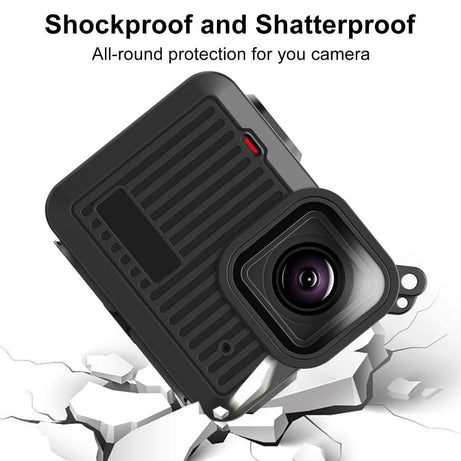 For GoPro HERO 2024 PULUZ Silicone Protective Case Side Interface Cover with Wrist Strap & Lens Cover, Silicone Protective Case