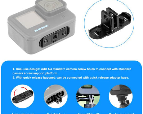 PULUZ Quick Release Magnetic Folding Base Adapter for GoPro HERO12 Black /11 Black /11 Black mini /10 Black /9 Black /8 Black / Max