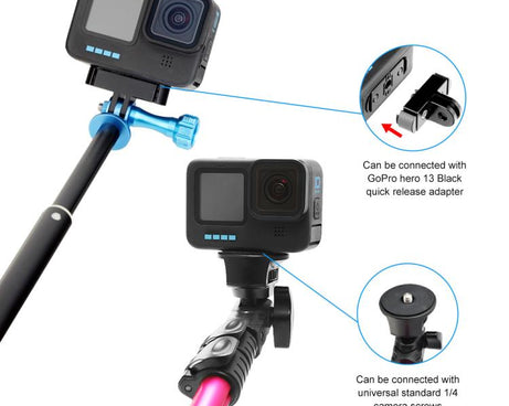 PULUZ Quick Release Magnetic Folding Base Adapter for GoPro HERO12 Black /11 Black /11 Black mini /10 Black /9 Black /8 Black / Max