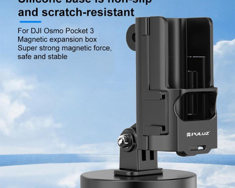 For DJI OSMO Pocket 3 PULUZ Protective Frame Magnetic Desktop Mount Angle Adjustable Base, Magnetic Desktop Mount