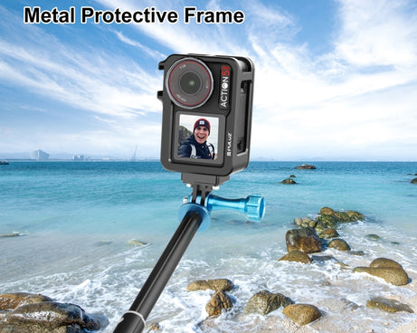 For DJI Osmo Action 5 Pro PULUZ Metal Cage Expansion Adapter Frame with Cold Shoe, For DJI Osmo Action 5 Pro Metal Cage