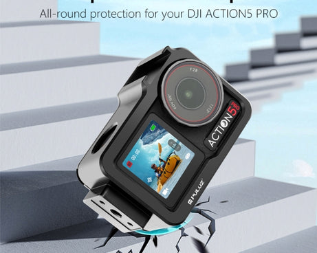 For DJI Osmo Action 5 Pro PULUZ Metal Cage Expansion Adapter Frame with Cold Shoe, For DJI Osmo Action 5 Pro Metal Cage