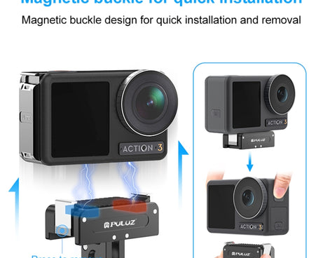 For DJI Osmo Action 5 Pro PULUZ Magnetic Quick Release Metal Base, For DJI Osmo Action 5 Pro
