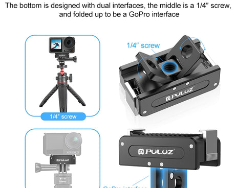 For DJI Osmo Action 5 Pro PULUZ Magnetic Quick Release Metal Base