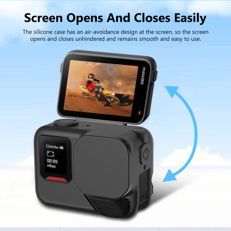 For Insta360 Ace Pro 2 PULUZ Body Silicone Protective Case with Lens Cap & Strap