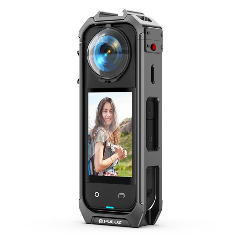 For Insta360 X5 PULUZ Aluminum Alloy Protective Cage Rig Expand Cold Shoe Housing Frame, Protective Cage