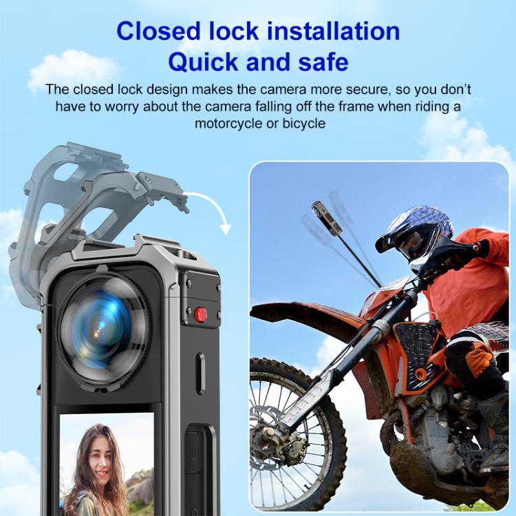 For Insta360 X5 PULUZ Aluminum Alloy Protective Cage Rig Expand Cold Shoe Housing Frame, Protective Cage