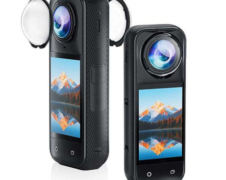 For Insta360 X5 PULUZ Rotating Optical Tempered Glass Lens Guard Protective Cover