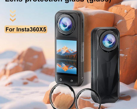 For Insta360 X5 PULUZ Rotating Optical Tempered Glass Lens Guard Protective Cover