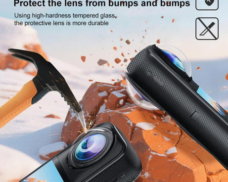 For Insta360 X5 PULUZ Rotating Optical Tempered Glass Lens Guard Protective Cover