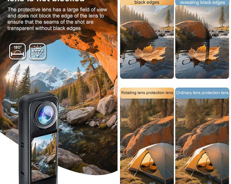 For Insta360 X5 PULUZ Rotating Optical Tempered Glass Lens Guard Protective Cover