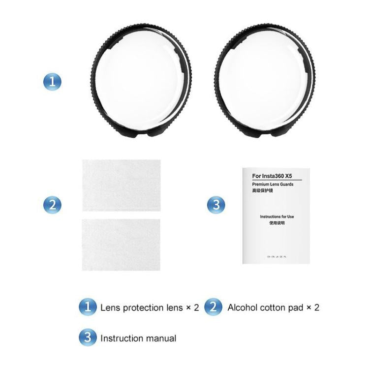 For Insta360 X5 PULUZ Rotating Optical Tempered Glass Lens Guard Protective Cover