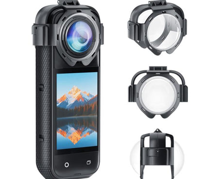For Insta360 X5 PULUZ Snap-on Optical Tempered Glass Lens Guard Protective Cover