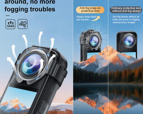 For Insta360 X5 PULUZ Snap-on Optical Tempered Glass Lens Guard Protective Cover