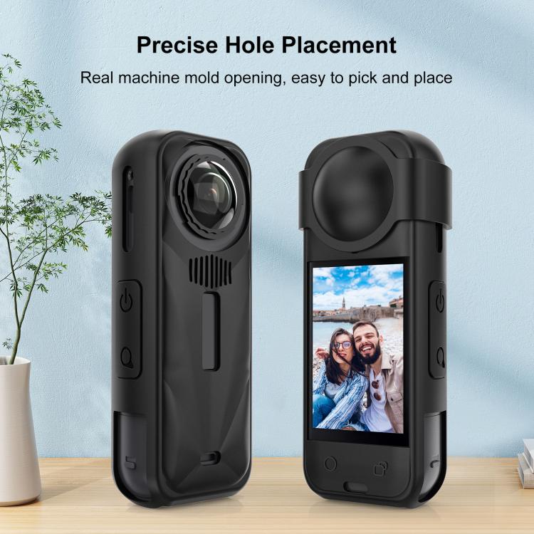 For Insta360 X5 PULUZ Silicone Protective Case with Lens Cover