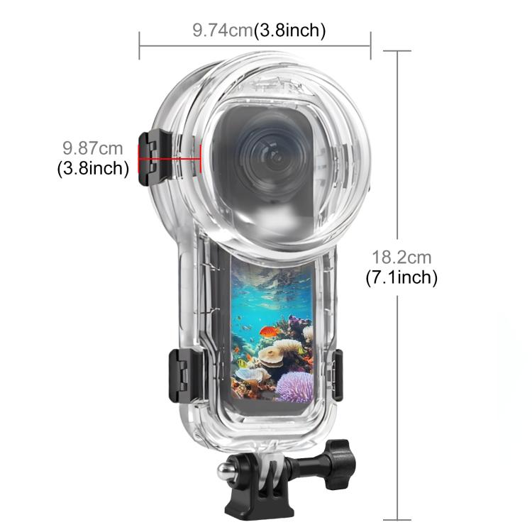 For Insta360 X5 PULUZ 60m Waterproof Sealed Diving Case