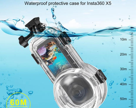 For Insta360 X5 PULUZ 60m Waterproof Sealed Diving Case