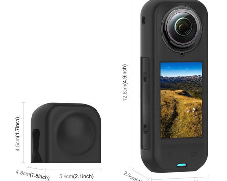 For Insta360 X5 PULUZ Silicone Protective Case with Lens Cover, Case with Lens Cover (Black)