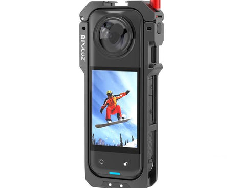 For Insta360 X5 PULUZ Metal Protective Cage Rig Housing Frame with Lens Cover, Metal Protective Cage