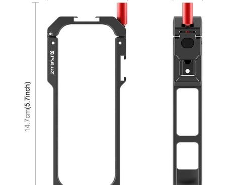 For Insta360 X5 PULUZ Metal Protective Cage Rig Housing Frame with Lens Cover, Metal Protective Cage