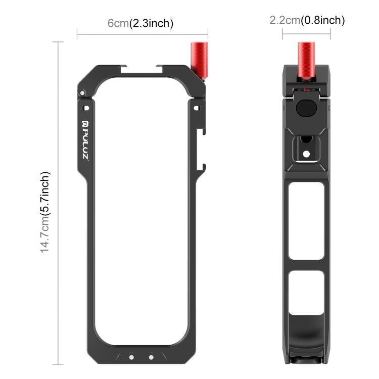 For Insta360 X5 PULUZ Metal Protective Cage Rig Housing Frame with Lens Cover, Metal Protective Cage