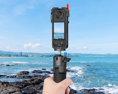 For Insta360 X5 PULUZ Metal Protective Cage Rig Housing Frame with Lens Cover, Metal Protective Cage