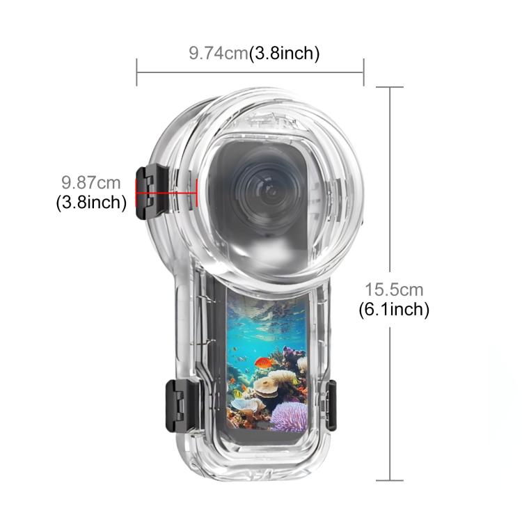 For Insta360 X5 PULUZ Quick Release 60m Waterproof Sealed Diving Case