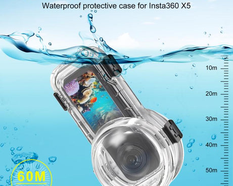 For Insta360 X5 PULUZ Quick Release 60m Waterproof Sealed Diving Case