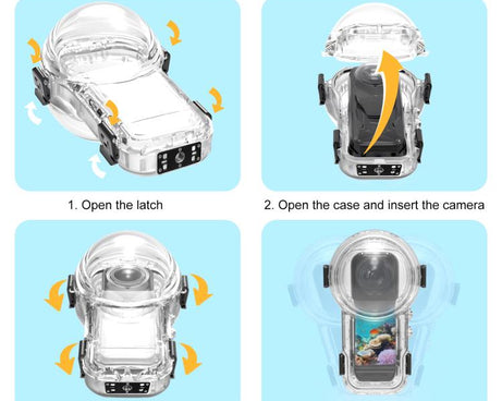 For Insta360 X5 PULUZ Quick Release 60m Waterproof Sealed Diving Case