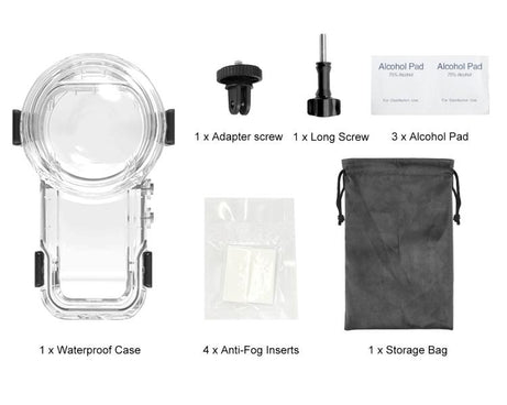 For Insta360 X5 PULUZ Quick Release 60m Waterproof Sealed Diving Case