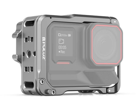 For Insta360 Ace Pro 2 PULUZ Aluminum Alloy Protective Cage Rig Dual Cold Shoe Housing Frame